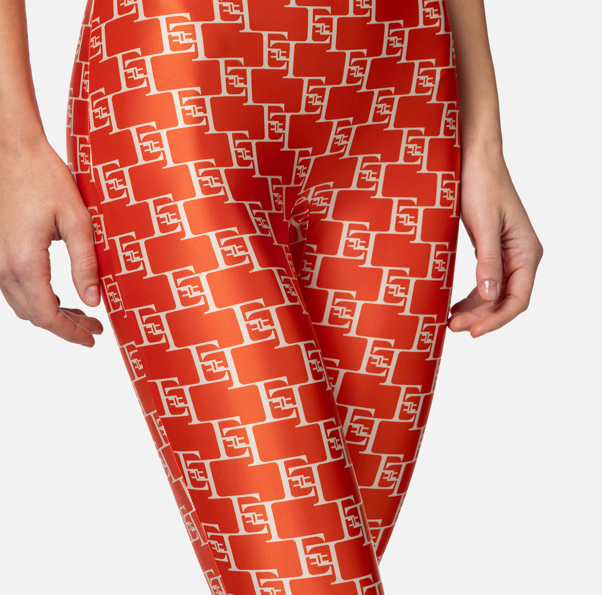 Combinaison en lycra avec imprimé logo - Elisabetta Franchi® Outlet