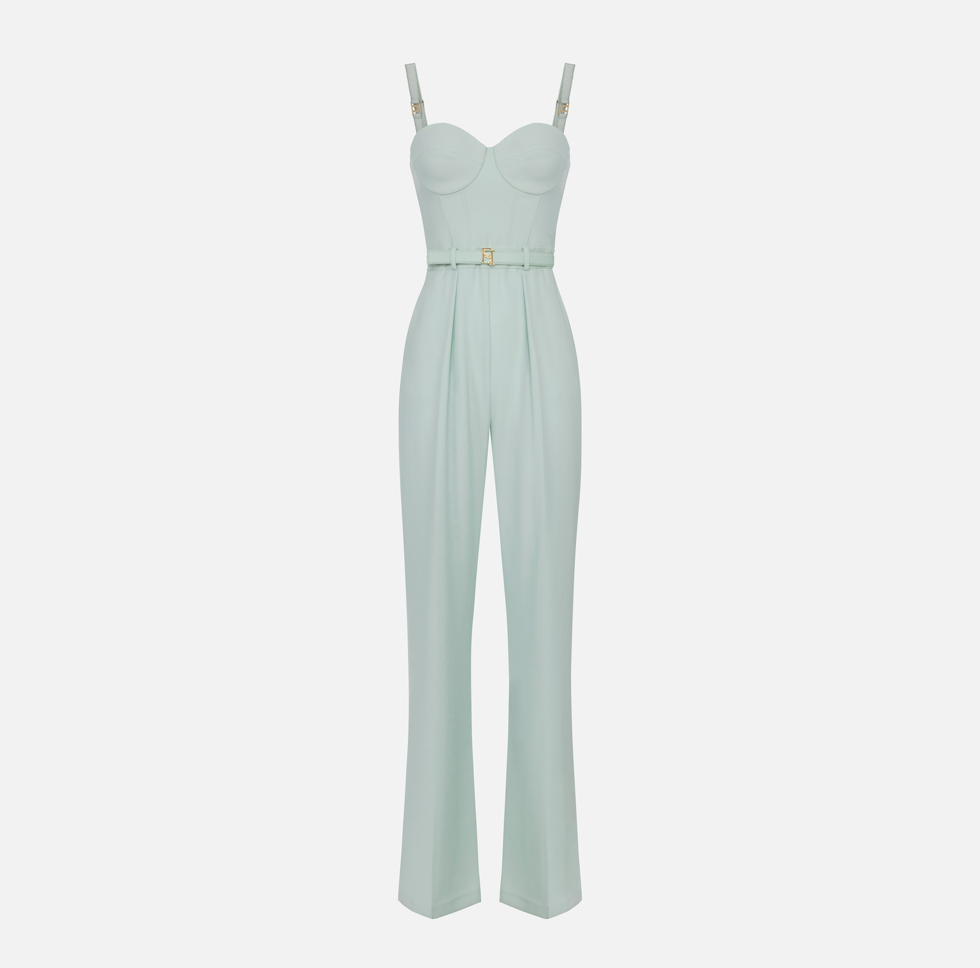 Jumpsuit in crêpe fabric with bustier top - Elisabetta Franchi® Outlet