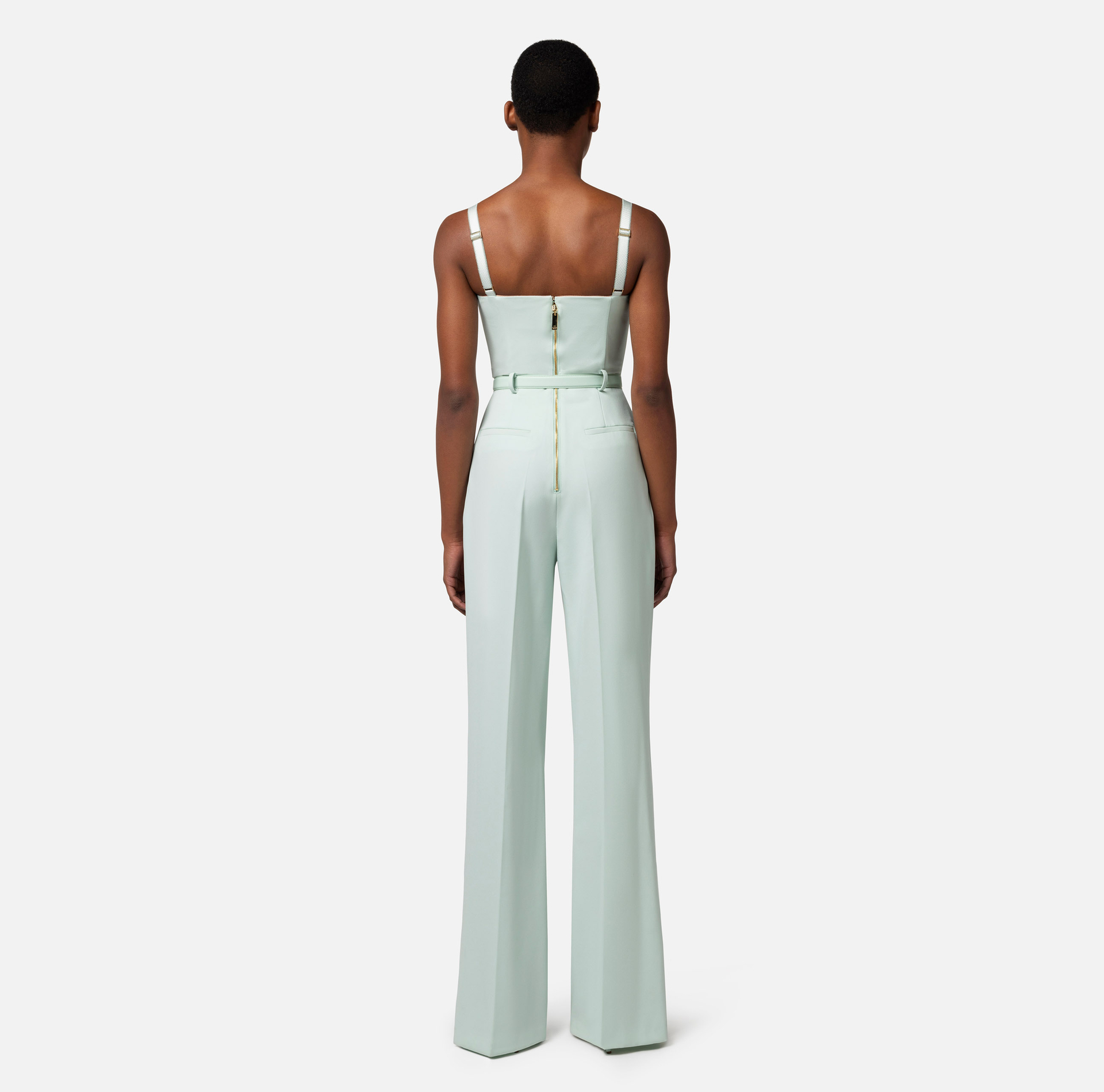 Jumpsuit in crêpe fabric with bustier top - Elisabetta Franchi® Outlet
