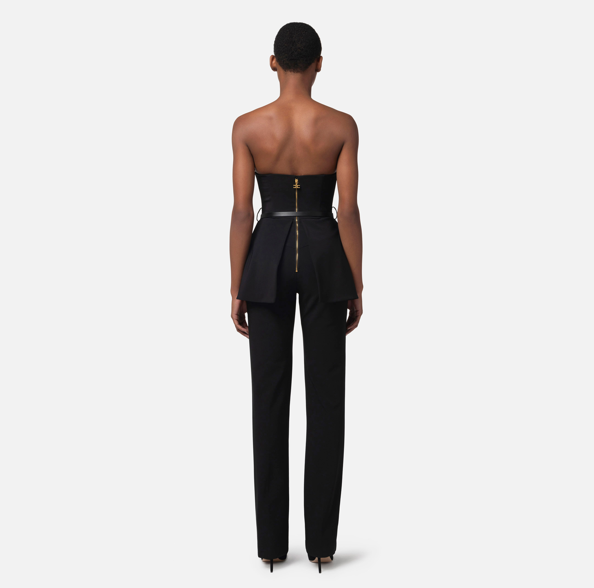 Technical fabric jumpsuit with bodice | Elisabetta Franchi® Outlet