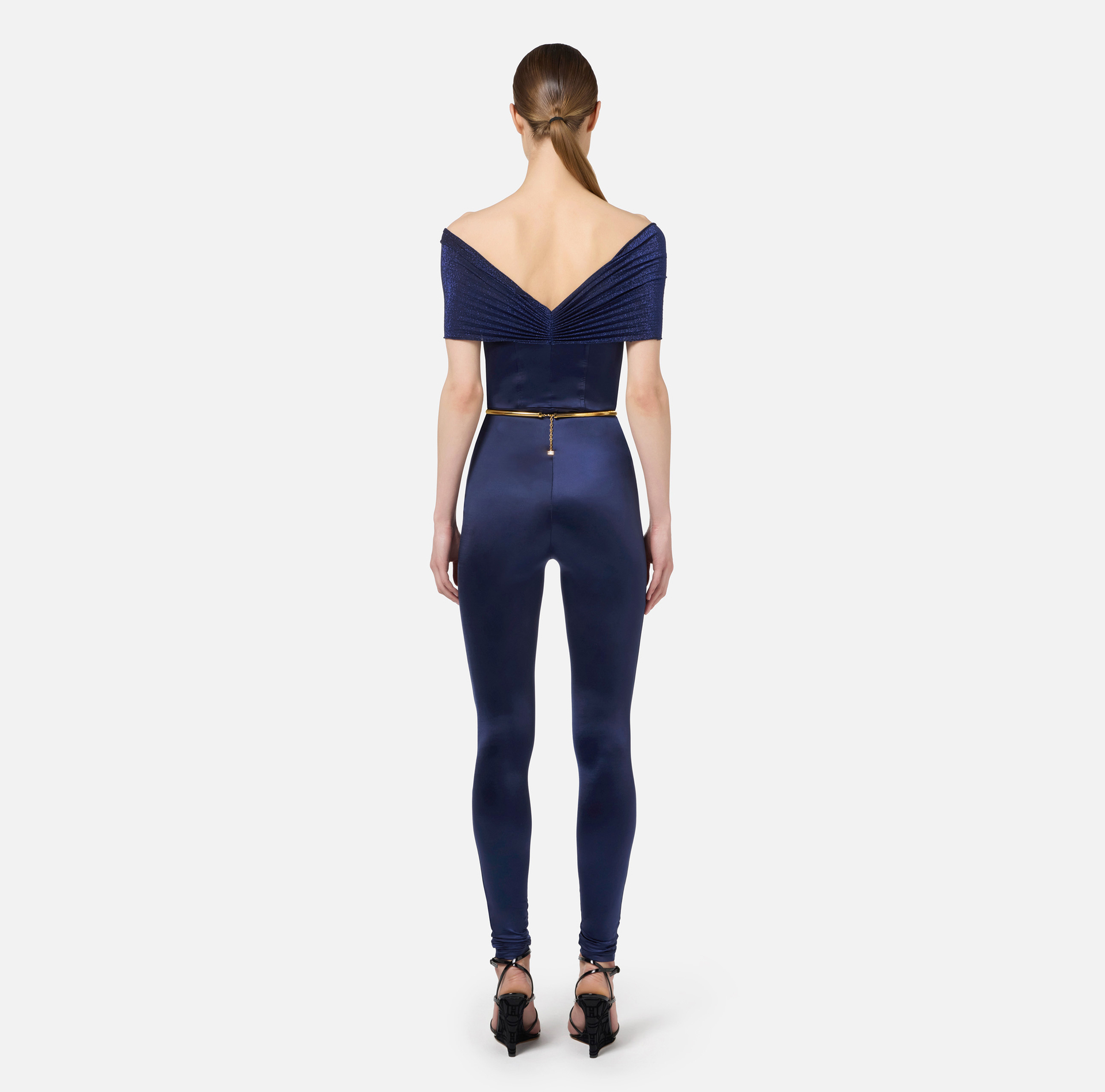 Combinaison bustier en lycra avec ceinture - Elisabetta Franchi® Outlet