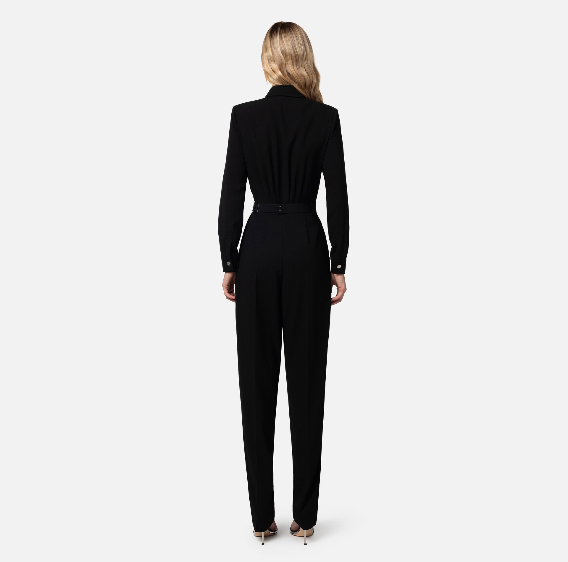 Jumpsuit in crêpe fabric with embroidered pockets - Elisabetta Franchi® Outlet
