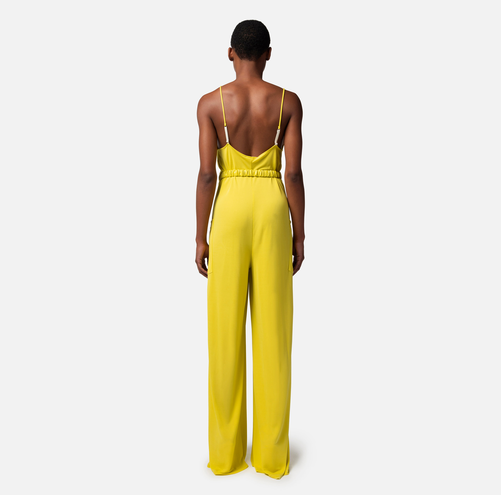 Large combinaison en jersey avec ceinture et boucle logotée - Elisabetta Franchi® Outlet