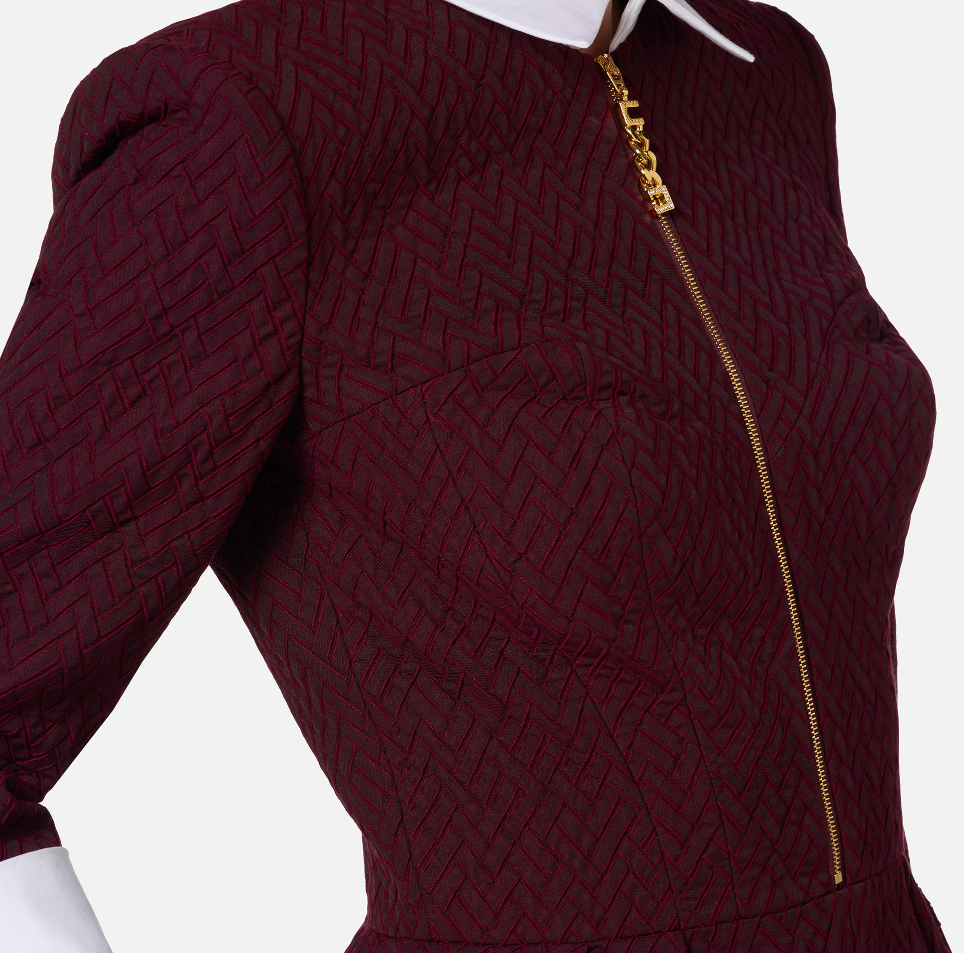 Combinaison courte en tweed chevron avec zip - Elisabetta Franchi® Outlet