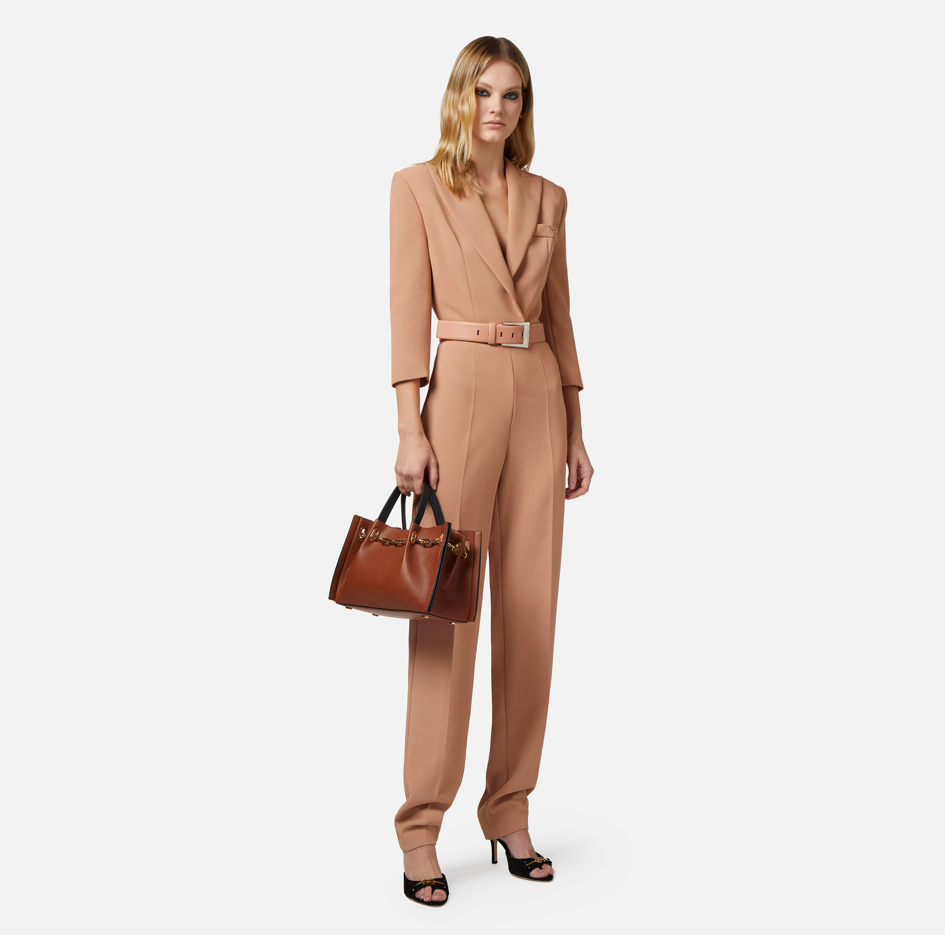 Tuta in crêpe con cut out posteriore - Elisabetta Franchi® Outlet