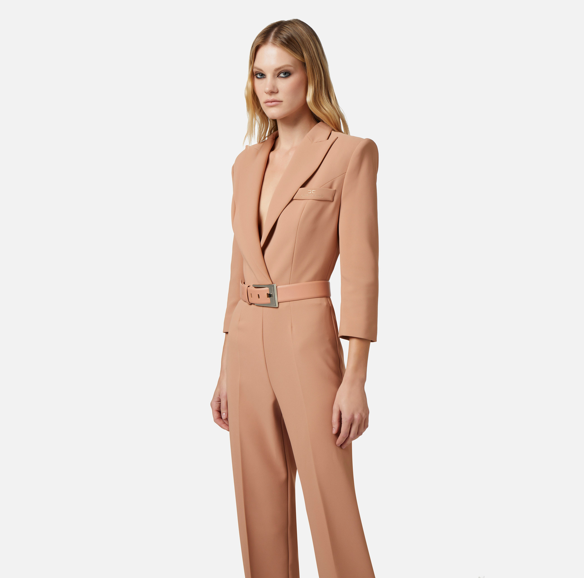 Tuta in crêpe con cut out posteriore - Elisabetta Franchi® Outlet